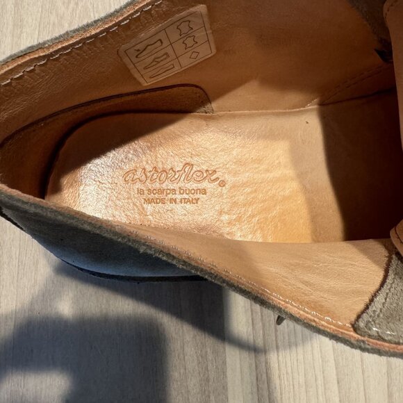 Astroflex Greenflex Grey Taupe Leather Suede Desert Ankle Boots Men's Size 44 - Picture 7 of 8